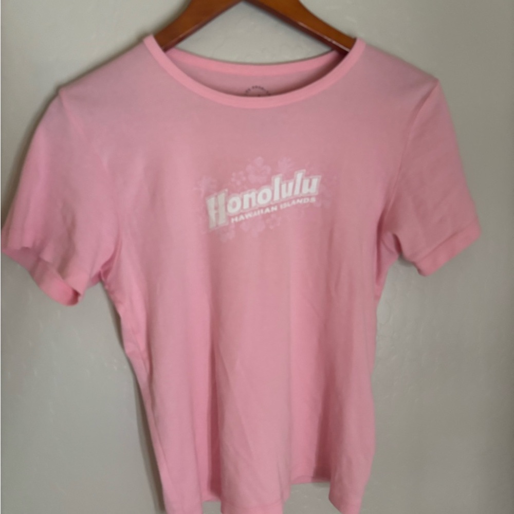 Pink Honolulu cropped T-Shirt